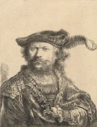 Selbstporträt mit Samtkappe und Feder, 1638