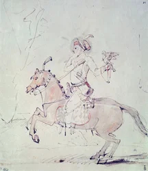 Shah Jehan mit Falke zu Pferd