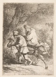 Die Flucht nach Ägypten: kleine Platte