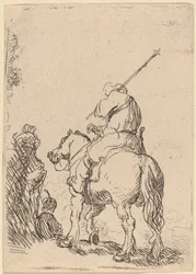 Soldat mit Turban zu Pferd