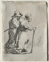Zwei Landstreicher, ein Mann und eine Frau, ca. 1634