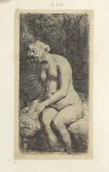 Sitzende nackte Frau