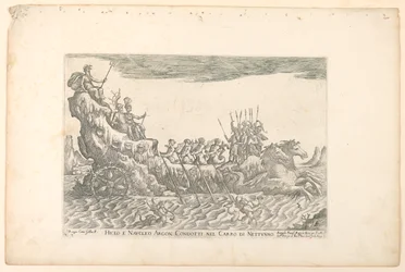 Hiclo e Naucleo argon. im Wagen von Neptun, aus Vessels of the Argonauts für die Hochzeitsfeier von Cosimo de