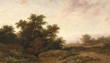 Offene Landschaft im Abendlicht