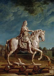 Transport der Reiterstatue von Ludwig XIV. aus der Werkstatt im Kapuzinerkloster, 1669