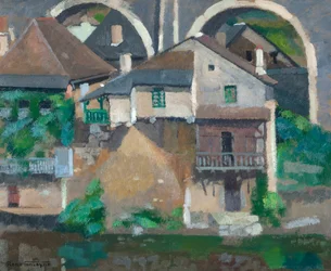 Häuser an der Vézère in Uzerche