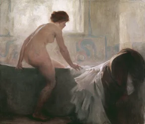 Frau beim Baden