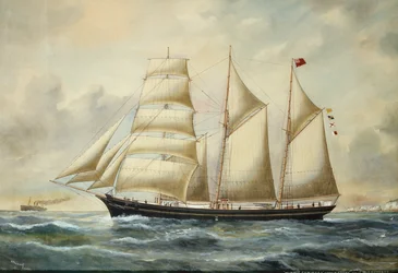 Die Brigantine Minnie Sommers vor Folkestone