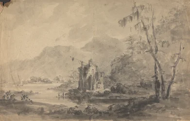 Flusslandschaft mit Burgen