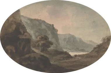 Zwei Männer, die in einer Landschaft spazieren