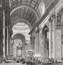 Eine Prozession in der Basilika St. Peter, Vatikanstadt, Rom, Italien im späten 19. Jahrhundert. Aus Italienische Bilder von Rev. Samuel Manning, veröffentlicht ca. 1890.