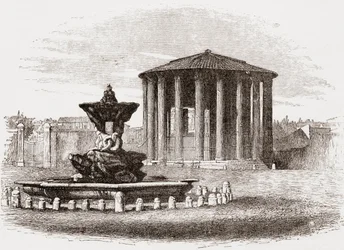 Tempel der Vesta, Forum Romanum, Rom, Italien im späten 19. Jahrhundert. Aus Italienische Bilder von Rev. Samuel Manning, veröffentlicht um 1890.