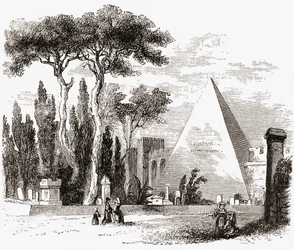 Der protestantische Friedhof und die Pyramide des Cestius, Rom, Italien im späten 19. Jahrhundert. Aus Italienischen Bildern von Rev. Samuel Manning, veröffentlicht ca. 1890