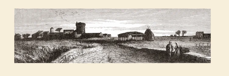 Die Landschaft bei Ostia, Rom, Italien im späten 19. Jahrhundert. Aus Italienische Bilder von Rev. Samuel Manning, veröffentlicht um 1890.