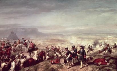 Schlacht von Almansa zwischen den Truppen von Philipp V. und denen des Erzherzogs Karl von Österreich, 1707