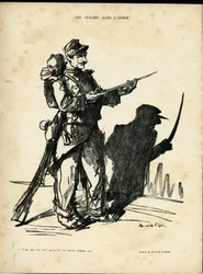 Illustration von Ricardo Flores (1878-1918) in Le Lire, 22/01/10 - Apachen in der Armee - Apachen-Zuhälter - Schatten/Licht