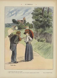 Der Landstreicher. Illustration für Le Rire