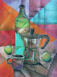 Geometrisches Kaffee-Stillleben