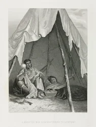 Ein Medizinmann behandelt einen Patienten, Nordamerika