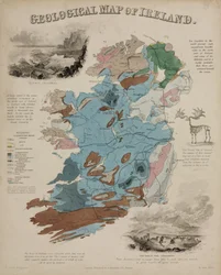 Geologische Karte von Irland, ca. 1850er