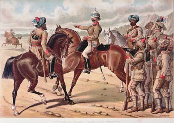 Das Führerkorps (Kavallerie und Infanterie), die anglo-indische Armee der 1880er Jahre