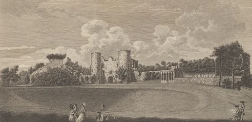 Tunbridge Castle in der Grafschaft Kent, aus Edward Hasteds, Die Geschichte und..., 1777-90