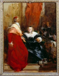 Königin von Frankreich Anne von Österreich und Kardinal Jules Mazarin