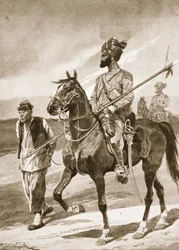 Ein Bengalischer Lanzenreiter und sein Boxer-Gefangener, Illustration aus 