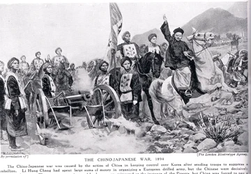 Der Erste Japanisch-Chinesische Krieg, Illustration aus „Hutchinsons Geschichte der Nationen“, ca. 1910