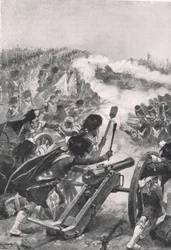 Die Highlander richten die erbeuteten französischen Kanonen auf die Bataillone von Brennier, Illustration aus 