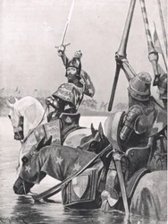 Edward III überquert die Somme vor der Schlacht von Crecy, Illustration aus 