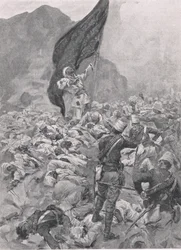 Omdurman: Der letzte Träger der schwarzen Flagge, 2. September 1898, Illustration aus Britische Schlachten zu Land und zu Wasser, 1915