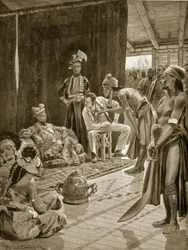 Sir James Brooke in Borneo, 1842, Illustration aus 