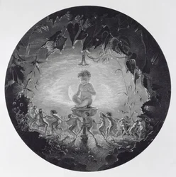 Puck und die Feen, graviert von William Home Lizars (1788-1859)
