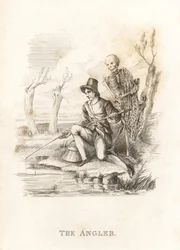 Das Skelett des Todes und der Angler (1827, Gravur)