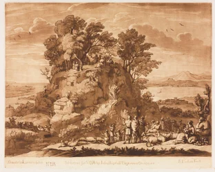 Liber Veritatis: Nr. 138, Ein Blick auf das Meer, mit Christus, der auf dem Berg predigt..., 1776