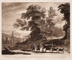 Liber Veritatis: Nr. 34, Bauern mit Vieh von Banditen angegriffen, 1774
