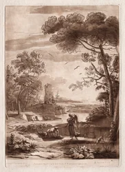 Liber Veritatis: Nr. 50, Eine Flusslandschaft mit Tobias und dem Engel