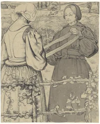 Huizer Mädchen, die Garn wickeln