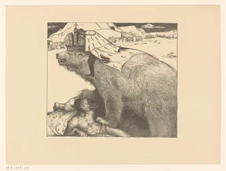 Zar Nikolaus II. von Russland auf dem russischen Bären