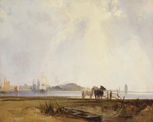 Landschaft bei Quilleboeuf, Frankreich, um 1824-25