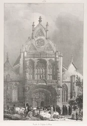 Malerische und romantische Reisen im alten Frankreich, Franche-Comté: Vorderseite der Kirche in Brou, 1825