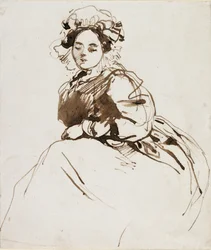 Studie einer sitzenden Frau, ca. 1820er Jahre