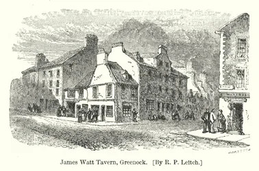 James Watt Tavern, Greenock (Gravur)