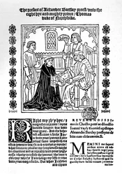 Der Übersetzer überreicht sein Buch dem Herzog von Norfolk