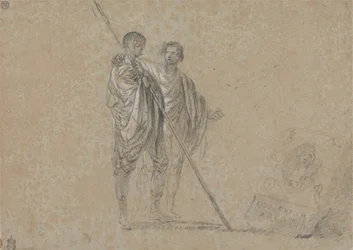 Studie von Figuren für Eine Ansicht der Campagna