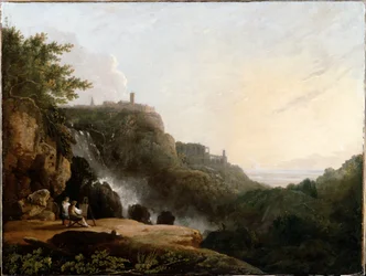 Ansicht von Tivoli: die Cascatelle und die „Villa des Maecenas“