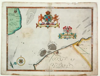 Dover nach Sandwich und Blacknerse nach Gravelines - Die spanische Armada und die englische Flotte vor Calais, um 1590 (Manuskript)