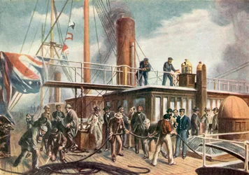Die Great Eastern birgt das verlorene Atlantikkabel