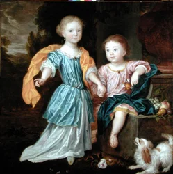 Porträt eines jungen Mädchens und Jungen, angeblich die Kinder von Sir William Reynolds Lloyd